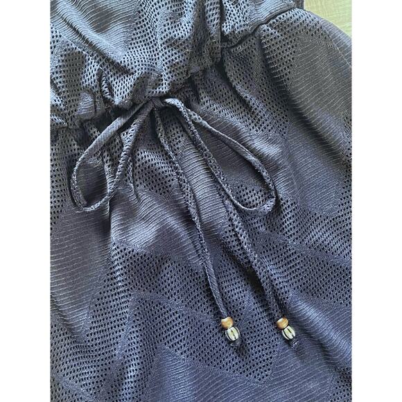 NEW City Triangles Tube Top Mini DRESS Blue Mesh Lined Elastic Waist MED Juniors - Picture 4 of 7